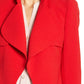 Anne Klein Women's Cascade Collar Open Front Blazer Red Size 2