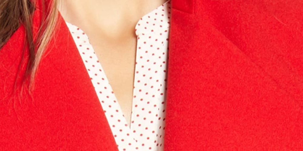 Anne Klein Women's Cascade Collar Open Front Blazer Red Size 2