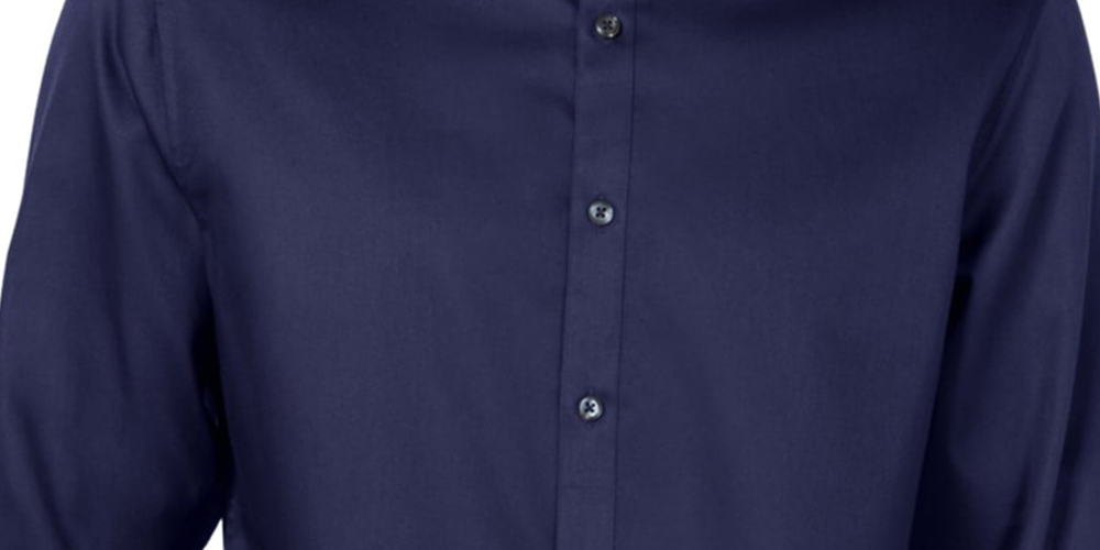 INC International Concepts Men's Velvet Collar Button up Shirt Navy Size Large