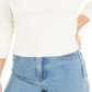 Bar III Women's Long Sleeve Asymmetrical Neckline Top White Size XX-Large