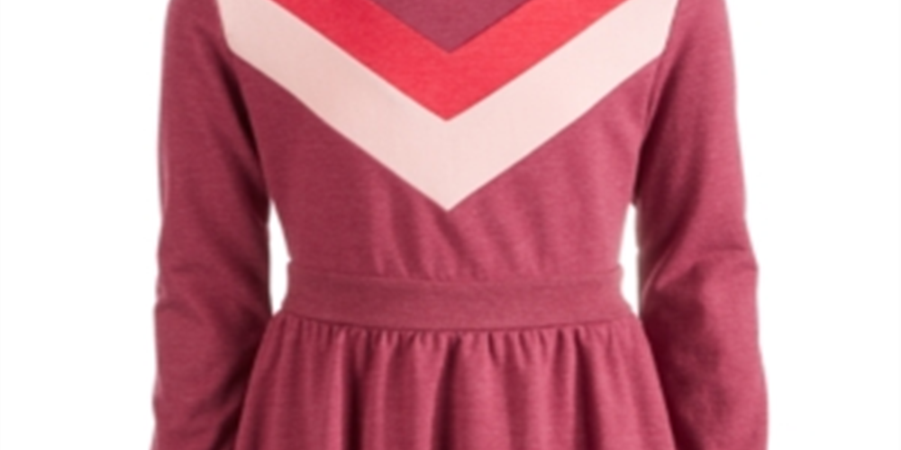 Epic Threads Big Girl's Chevron Sweatshirt Dress Red Size X-Large