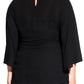 City Chic Women's Trendy Plus Belted Top Black Size 20W