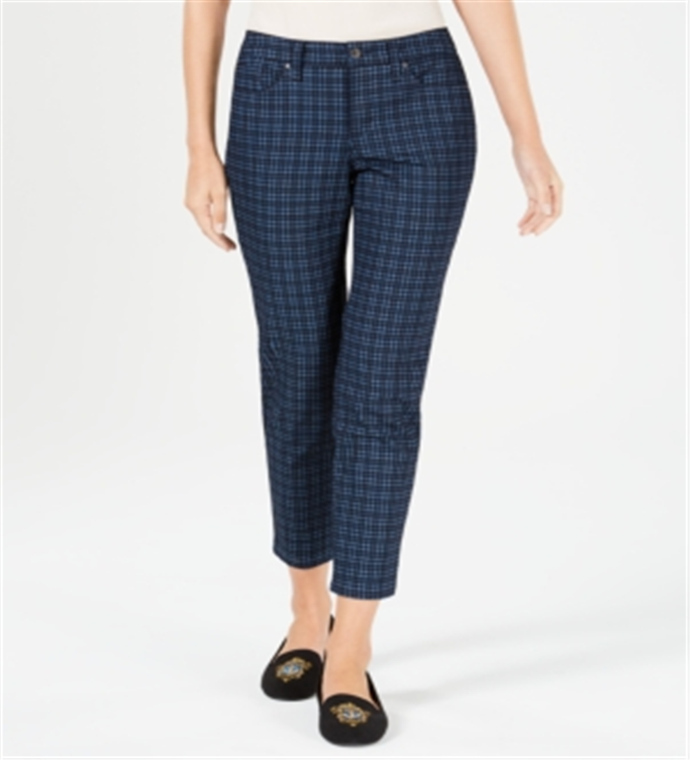 Charter Club Women's Bristol Printed Ankle Jeans Blue Size 4