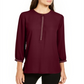JM Collection Women's Pleated Back Blouse -Red Size XX-Large