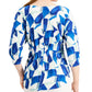 Alfani Women's Printed Cinched Top Blue Size Large