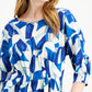Alfani Women's Printed Cinched Top Blue Size Large