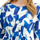 Alfani Women's Printed Cinched Top Blue Size Large