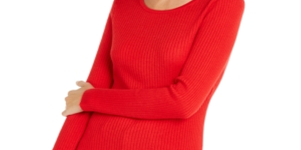 INC International Concepts Women's Asymmetrical Embellished Tunic Red Size X-Large