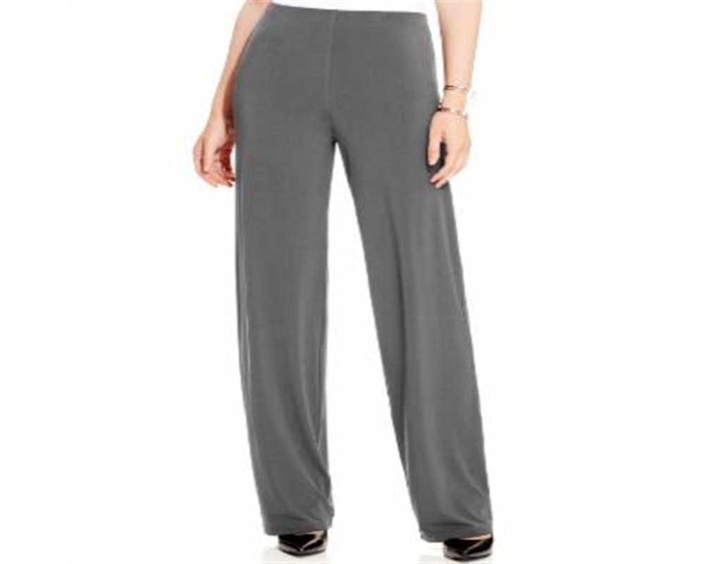 Alfani Women's Knit Wide Leg Pant Gray Size Petite Medium