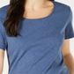Karen Scott Women's Short Sleeve Scoop Neck Top Blue Size Small