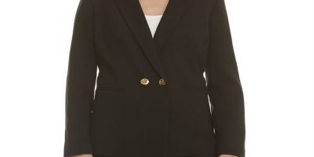 Nine West Women's Suit Separate Professional Two Button Blazer Black Size 10