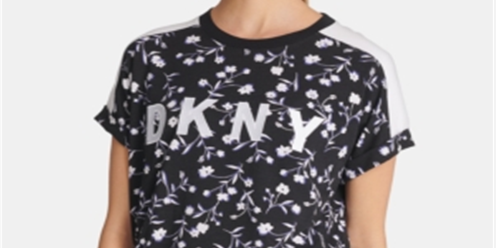 DKNY Women's Logo Relaxed T-Shirt Black Size Small
