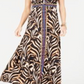 INC International Concepts Women's Strappy Back Maxi Dress Black Gold Size Petite Medium