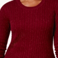 Karen Scott Women's Cable Knit Scoop Neck Sweater Burgundy Size Petite L