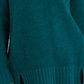 Style & Co Women's Cowl Neck Vented Hem Sweater Green Size Petite