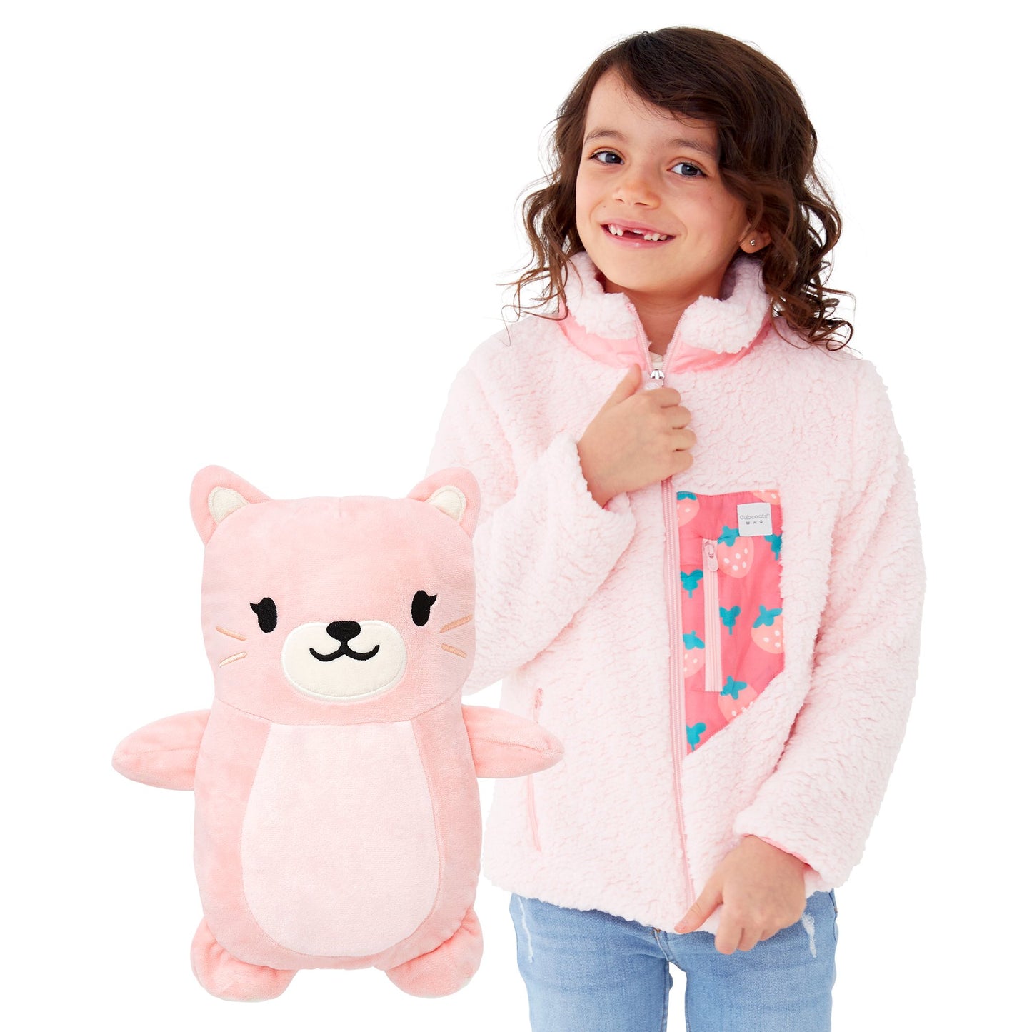 Cubcoats Character Transforming 2 in 1 Super Soft Sherpa Jacket, Kids Sherpas Jackets with Zipper Black Unisex