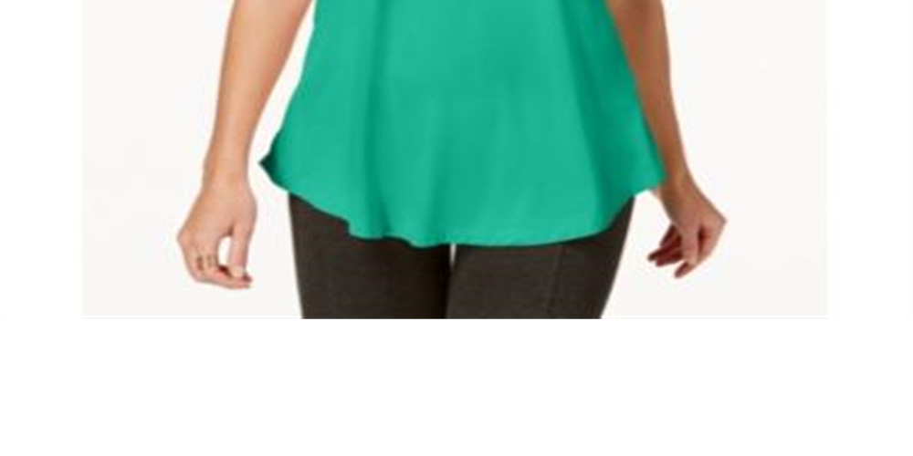 JM Collection Women's Cold Shoulder Swing T-ShirtGreen Size Small
