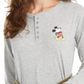 Disney Junior's Mickey Mouse Henley T-Shirt Gray Size X-Small