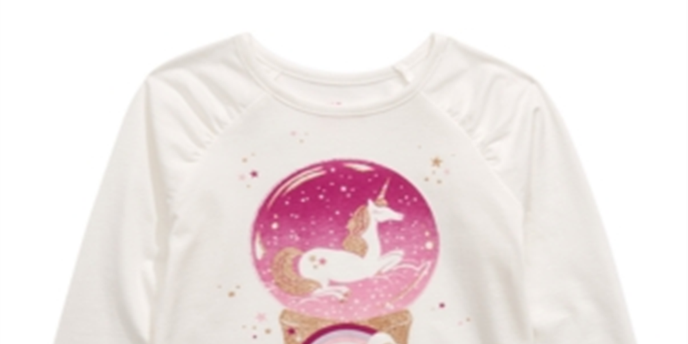Epic Threads Toddler Girl's Unicorn Snow Globe T-ShirtWhite Size 3T