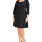 Anne Klein Women's 3/4 Sleeve Knee Length Fit Flare Dress Black Size 1X