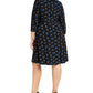 Anne Klein Women's 3/4 Sleeve Knee Length Fit Flare Dress Black Size 1X