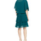 Slny Women's Teal Short Sleeve Open Cardigan Top Blue Size 8