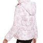 Calvin Klein Women's Zippered Printed Puffer Jacket White-LiLac Size Medium