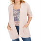 Style & Co. Women's Popcorn Knit Open Front Cardigan Salmon Size X-Small
