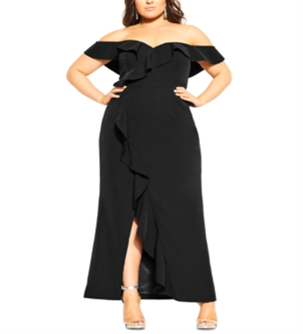 City Chic Women's Savannah Maxi Dress Black Size 18W