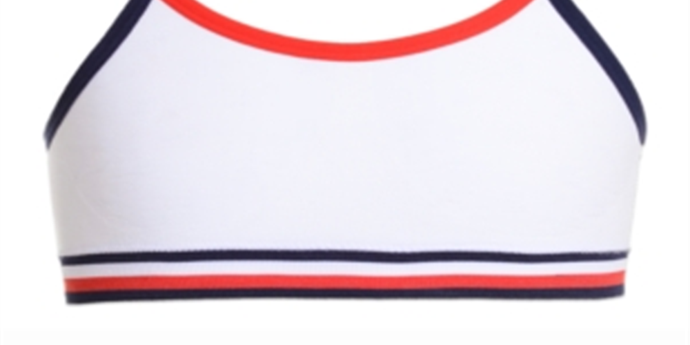 Tommy Hilfiger Girl's Bralettes Embossed Flag Seamless Sports Bra White Size 8-10