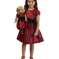 Bonnie Toddler Girl's 2 Pc Plaid Bow Dress & Doll Dress Set Red Size 2T