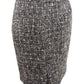 Bar III Women's Button Detail Tweed Pencil Skirt Black Size 6
