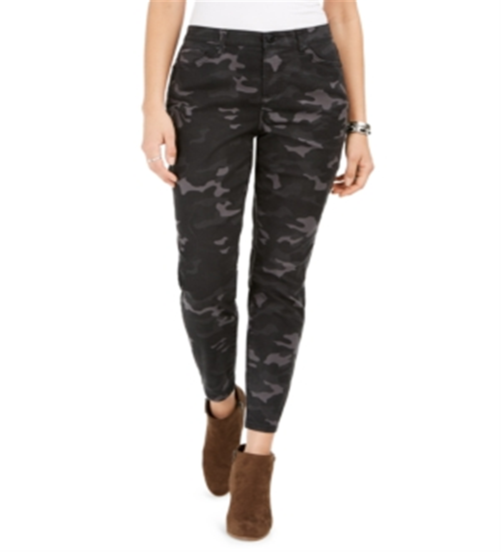 Style & Co Women's Printed Curvy Skinny Jeans Gray Size 4