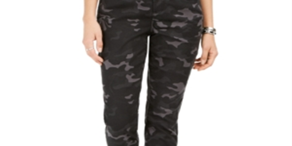 Style & Co Women's Printed Curvy Skinny Jeans Gray Size 4
