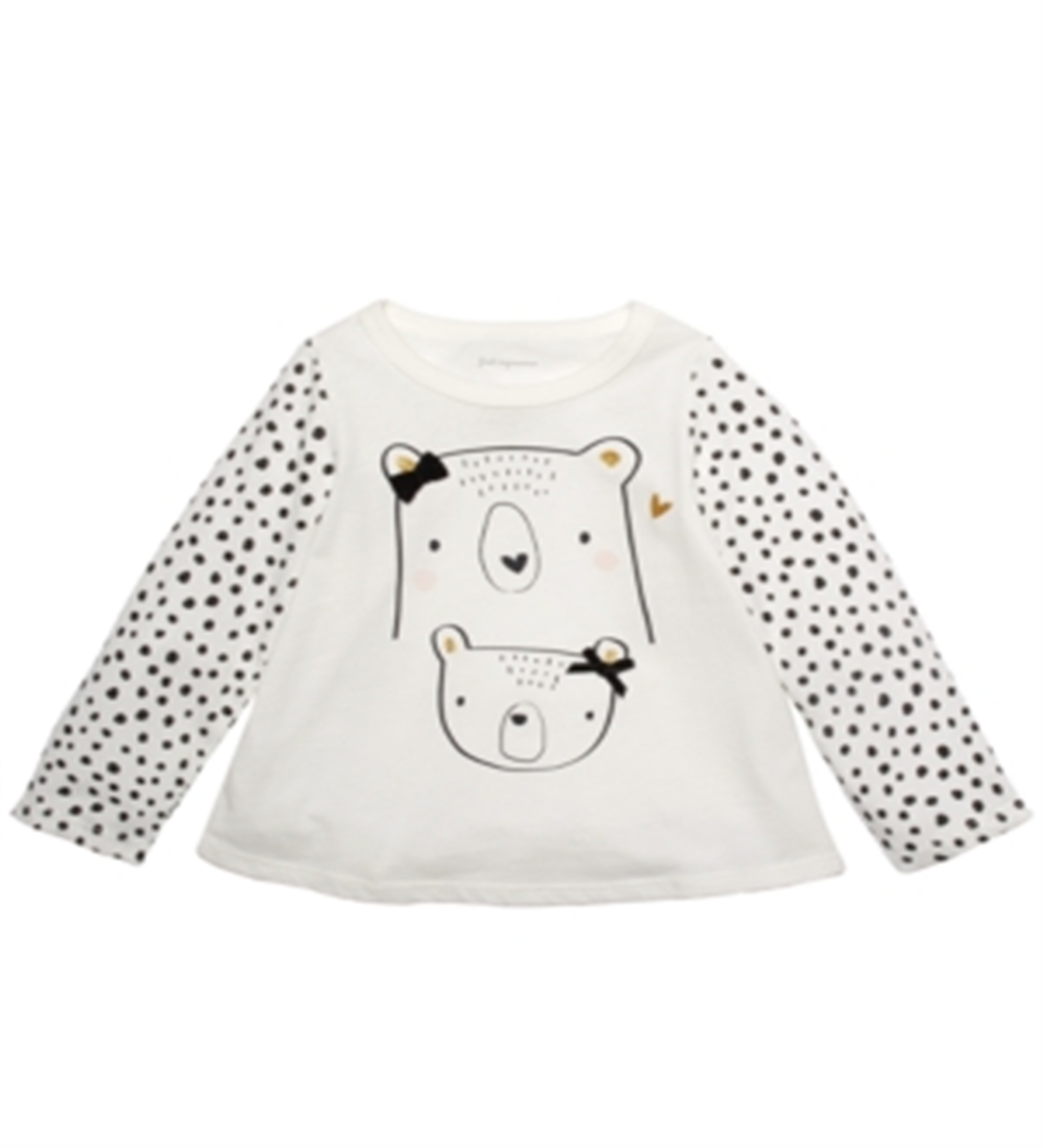 First Impressions Toddler Girl's Cotton Bears T-Shirt White White Size 4T