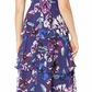 Vince Camuto Women's Printed Chiffon High Neck MIDI Dress Blue Size 10