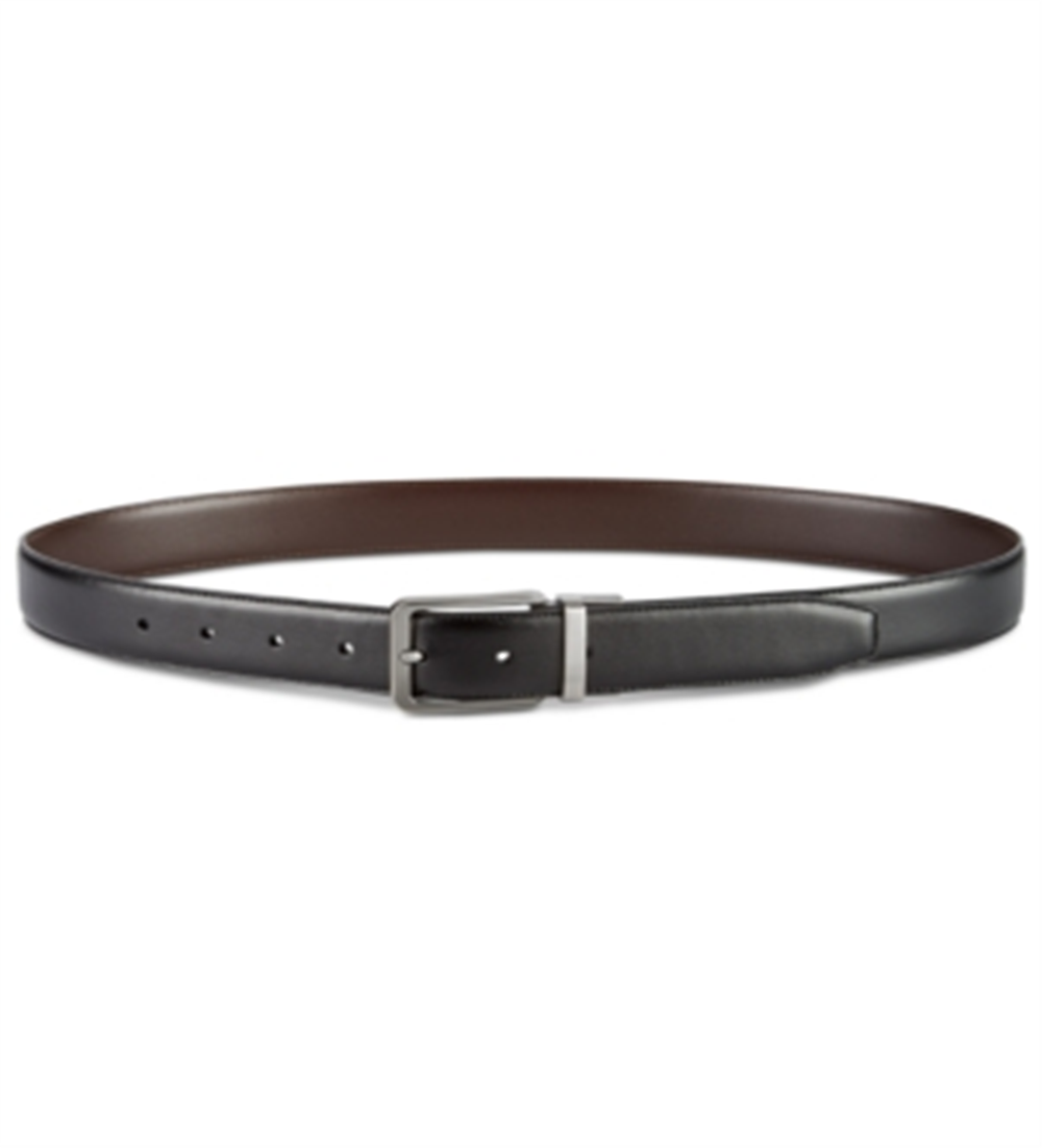 Perry Ellis Men's Annable Reversible Leather Dress Belt Black Size 40