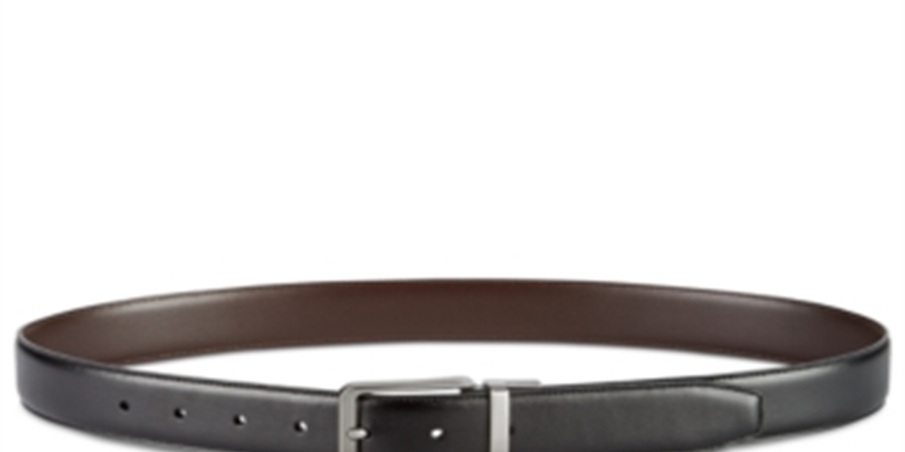 Perry Ellis Men's Annable Reversible Leather Dress Belt Black Size 40
