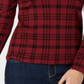 Charter Club Women's Cotton Plaid Top Red Size Large