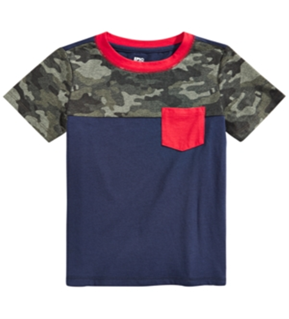 Epic Threads Toddler Boy's Camo Colorblocked Pocket T-Shirt Blue Size 4