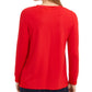 Charter Club Women's Kangaroo Pocket V Neck Pullover Top Red Size X-Large