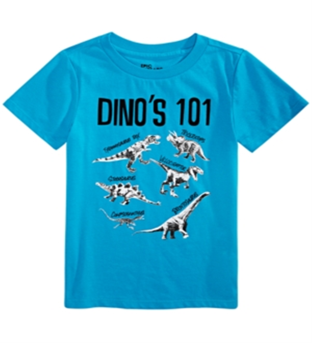 Epic Threads Little Boy's Dinos 101 T-Shirt Blue Size 7