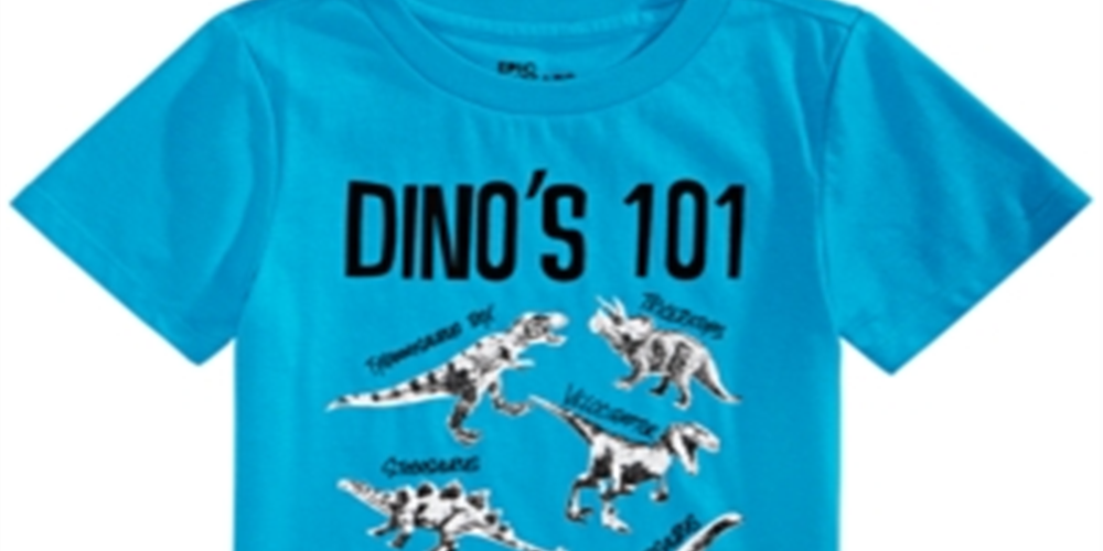 Epic Threads Little Boy's Dinos 101 T-Shirt Blue Size 7