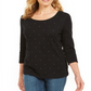 Karen Scott Women's Studded Top Black Size Petite Small