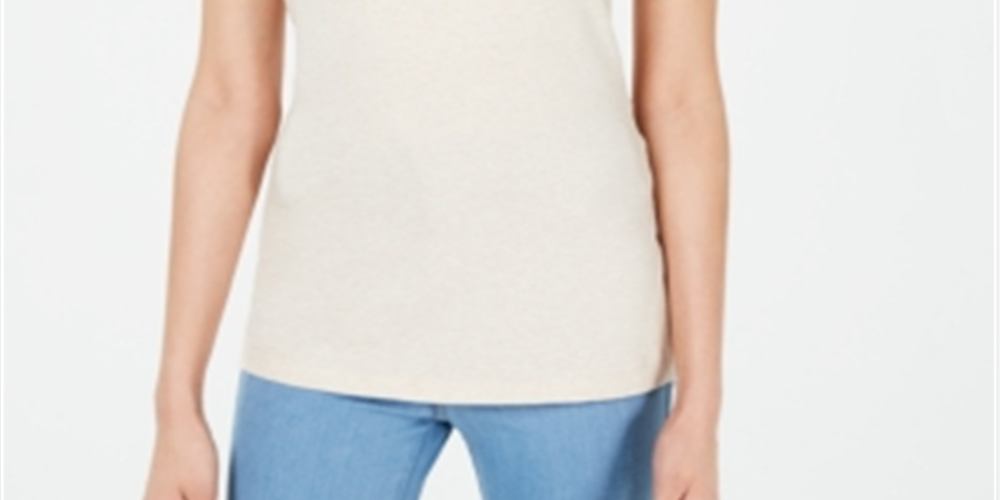 Maison Jules Women's Sleeveless Shirt Cami  Beige Size Small