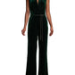 Vince Camuto Women's Tassel Belted Velvet Jumpsuit Green Size 8