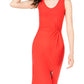 Ultra Flirt Women's Juniors Solid Knot Front MIDI Dress Red Size XS