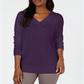 Karen Scott Women's Basket Stitch Sweater Purple Size Large