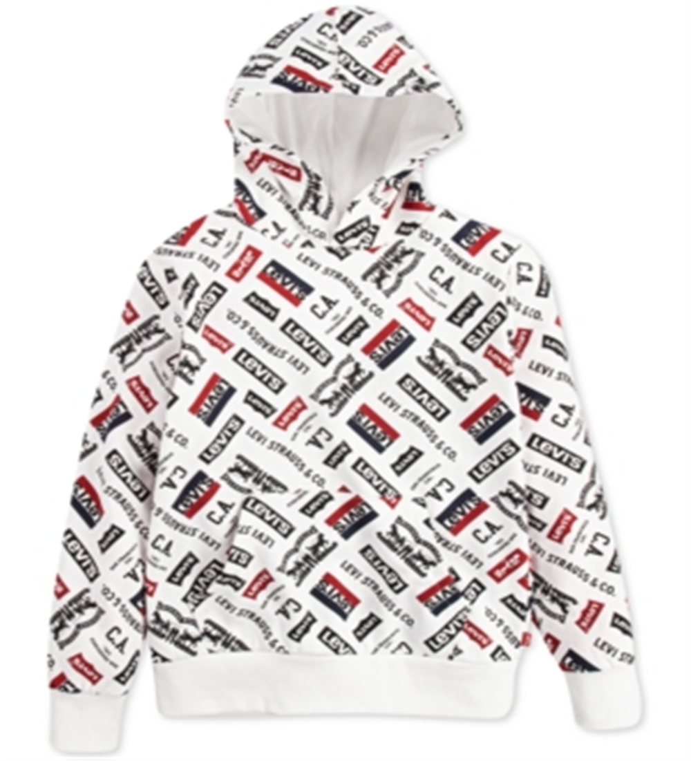Levi's Little Boy's Fleece Logo Hoodie White Size 7
