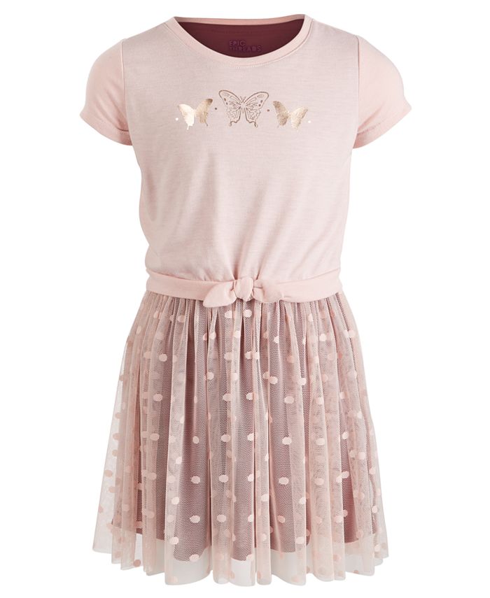 Epic Threads Little Girl's Butterfly Tie Front Dress Pink Size 6